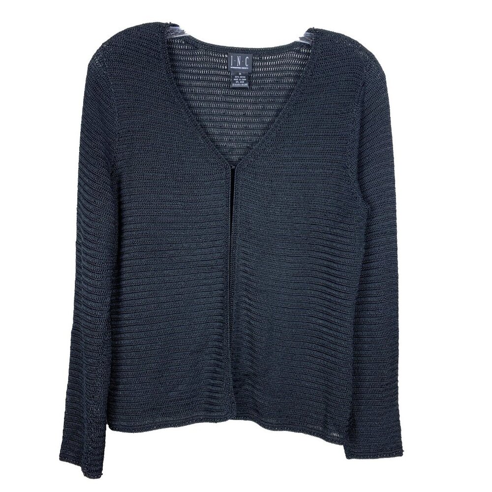 Vintage INC International Concepts Womens M Cardigan Sweater 90s Witchy Black